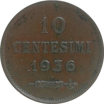 San Marino 10 centesimi 1936, KM#13