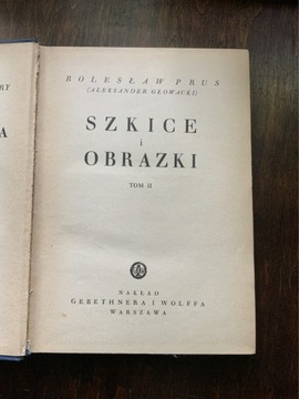 Bolesław Prus - Szkice i obrazki tom II 1935 Pisma tom VI