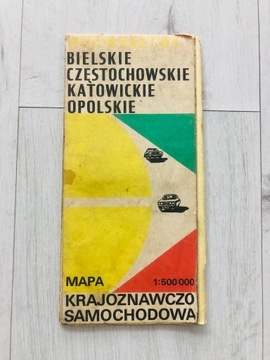 Mapa woj. bielskie częstochowskie katowickie 1984