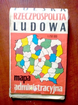 Mapa Polski Administracyjna 1975 PRL