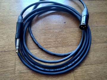 Kabel mikrofonowy Jack Stereo XLR męski 3m