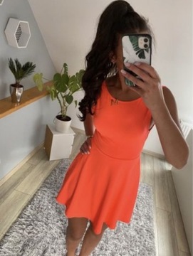 Sukienka neon pomarancz h&m