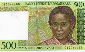 MADAGASKAR - 500 FRANKÓW UNC