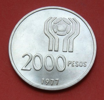 2000 Peso  1977 r  -  Argentyna  Mundial 78  stan !!!