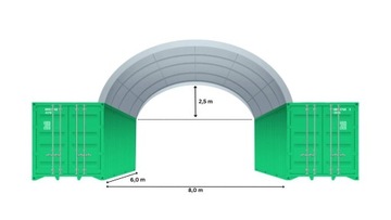 Zadaszenie kontenerowe wiata garaż magazyn 8x6m