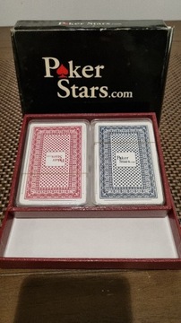 Karty do Gry POKER STARS 100% Plastikowe Etui