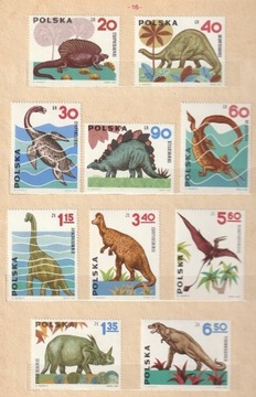 Znaczki PL 1965 - Zwierzęta prehistoryczne