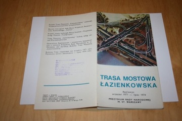 Trasa Mostowa Łazienkowska folder 1973r.