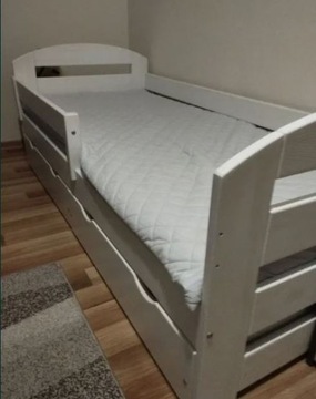 Łóżko Camill białe dziecięce 180x80 plus materac