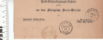 Niemcy Breslau Dokument Sądowy unikat 19 wiek