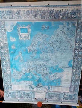 Duza mapa europy pergamena europa 