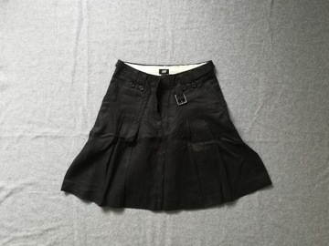 Czarna spódnica rozkloszowana pasek H&M