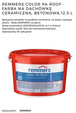 Farba REMMERS na dachówkę 12,5 l kolor ceglany