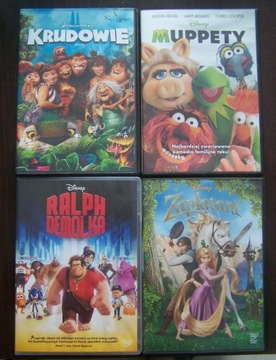 4 filmy DVD Muppety Krudowie Ralph Demol Zaplątani
