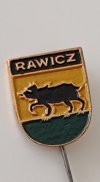 Stara przypinka PRL metalowy znaczek Rawicz 