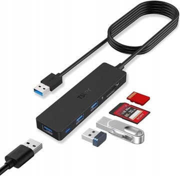 TSUPY Hub USB 3.0, 1,2m czytnik kart 5 w 1