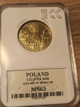 2 zł 40 rocznica marca 1968 2008 GRADING!! 