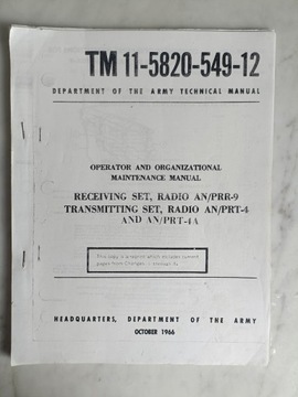 Manual radio AN/PRR-9, AN/PRT-4 NAM Vietnam