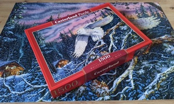 Castorland puzzle 1500 sowa zima las zmierzch