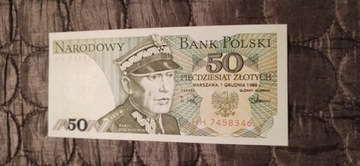 PRL BANKNOT 50 Złotych 1988 Seria HH