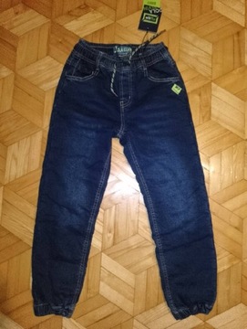 Spodnie chłopięce ocieplane zimowe jeansy 140 cm