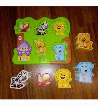 Fisher Price edukacyjne puzzle zoo muzyczne klocki