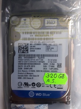 Dysk twardy 2,5"   WD Blue 320GB