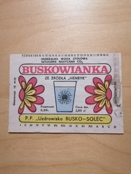 Etykieta Buskowianka Uzdrowisko Busko Solec 