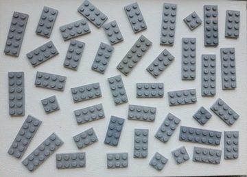 Klocki Lego plate płytki szare 2x2 2x3 2x4 2x6