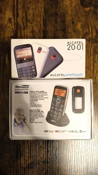 Dwa telefony Alcatel one touch, MaxCom MM460BB