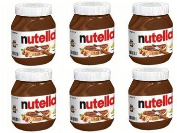 6 sztuk Nutella Krem Czekoladowo-Orzechowy Ferrero