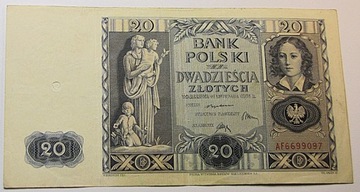 BANKNOT 20 złotych 1936 AF 6699097