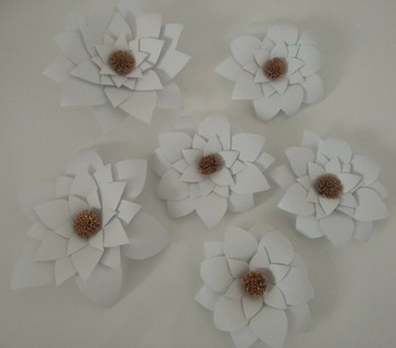 Kwiaty papierowe - zestaw 6 szt.