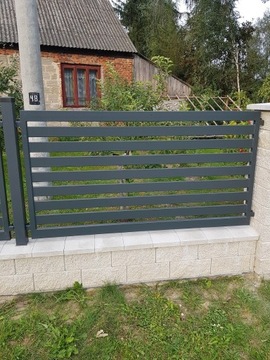 Ogrodzenie metalowe panelowe stalowe przęsło brama