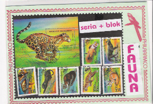 FAUNA MADAGASKAR 1995 SERIA + BLOK kasowana 