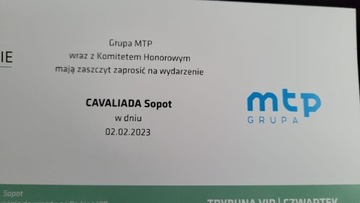 Bilet  CAVALIADA Sopot Trybuna VIP czwartek  