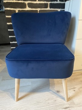 Elegancki fotel do salonu - SUPER MATT niebieski