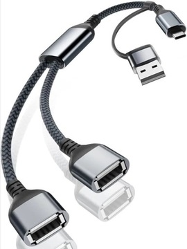 Kabel USB Y 0,3m wtyczka USB C lub A do Usb OTG