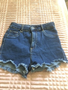 Spodenki jeansowe xs/34, bershka, wysoki stan