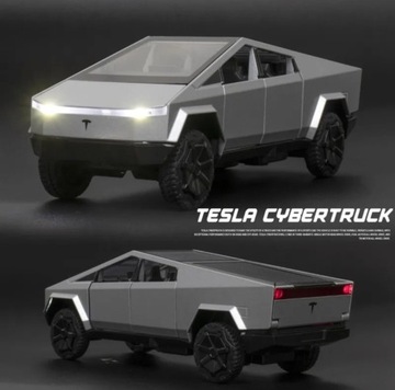 Tesla Cybertruck 1:32 otwierane drzwi światła LED