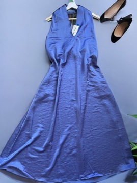 Sukienka maxi niebieska odkryte plecy samsoe L