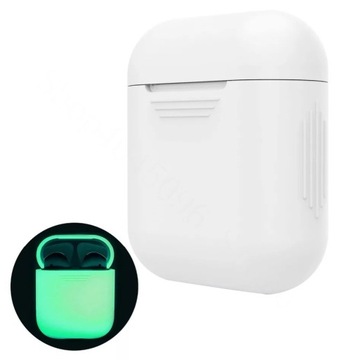 Airpods Apple 1 2 etui fluorescencyjne świecące 