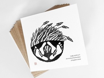 Śmieszne kartki miłosne z kopertą, grafika i haiku