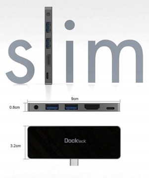 Dockteck USB C Hub Adapter 4-w-1 iPad Adapter z 4K 60Hz HDM