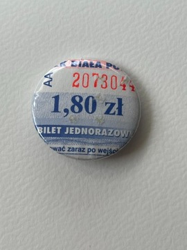 Button przypinka handmade bilet autobusowy unikat 