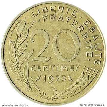 20 Centymów 1973, Francja 