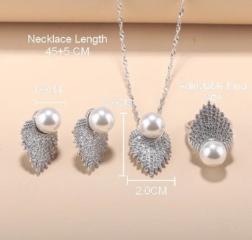 Luksusowy komplet biżuterii naturalne perły