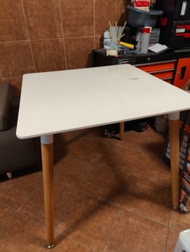 stół do kuchni jadalni 80x80cm biały