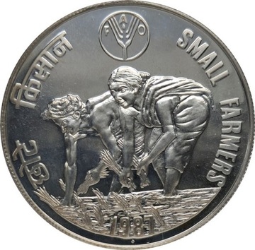 Indie 100 rupees 1987, Ag KM#284