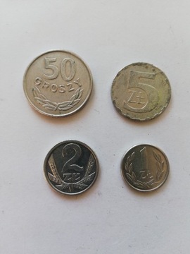 1 zł ,2 zł ,5 zł- rocznik 1989-1990,komplet